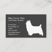 Silky Terrier Silhouette Visitekaartje (Voorkant)