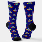 Silly Alien and Spaceship Sokken (Gebogen)