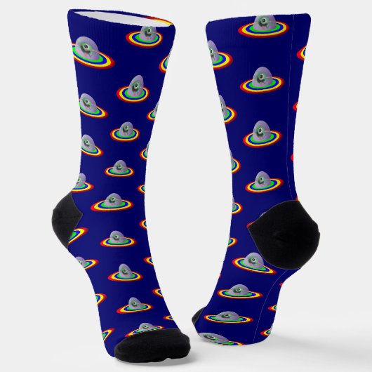 Silly Alien and Spaceship Sokken (Gebogen)