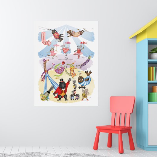 Silly animal circus art print poster (Kinderkamer 1)