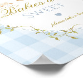 Silly Goose Babies are sweet Blue Gingham Bow Poster (Hoek)