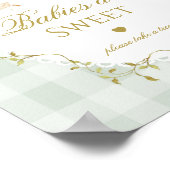 Silly Goose Babies are sweet Sage Green Gingham Poster (Hoek)