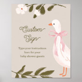 Silly Goose Baby Shower Custom Tabletop Sign Poster (Voorkant)
