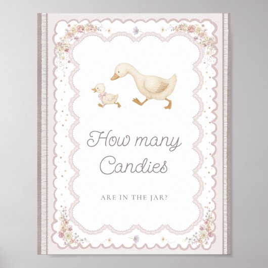 Silly Goose Baby Shower Guess How Many Candies Poster (Voorkant)