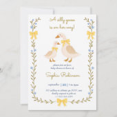 Silly Goose Baby Shower Invitation | Yellow Gingha (Devant)