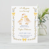 Silly Goose Baby Shower Invitation | Yellow Gingha (Debout devant)