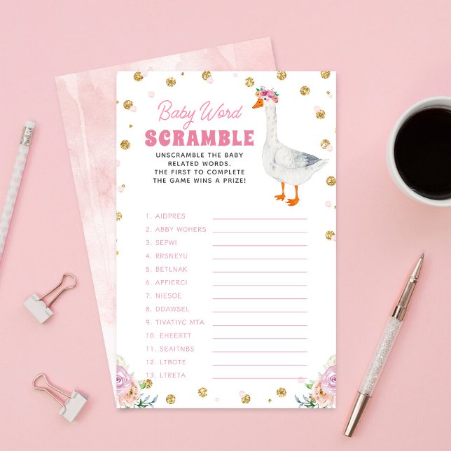 Silly Goose Baby Shower Word Scramble Game (Creator heeft geüpload)