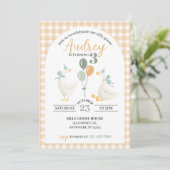 Silly Goose Birthday Invitation | Watercolor Plaid (Debout devant)