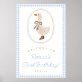 Silly Goose Blue En vichy Affiche de bienvenue d'a (Devant)