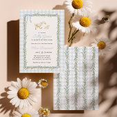 Silly Goose Blue Gingham Baby Shower Invitation