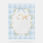 Silly Goose Blue Gingham Baby Shower Welcome (Recto)