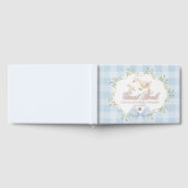 Silly Goose Blue Gingham Whimsical Baby Shower Gastenboek (Volledig)