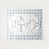 Silly Goose Duck Blue Gingham Baby Shower Backdrop Wandkleed (Voorkant (horizontaal))