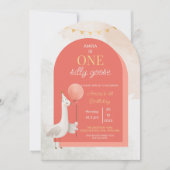 Silly Goose First Birthday Invitation Personalized (Devant)