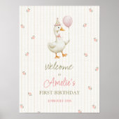 Silly Goose First Birthday Welcome Poster (Devant)