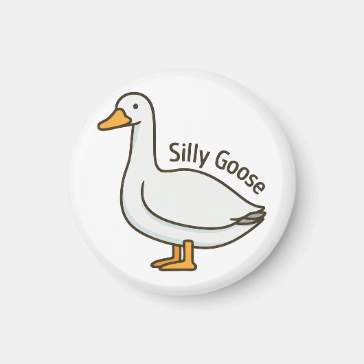 Silly Goose Funny Cartoon Goose Magneet (Voorkant)