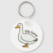 Silly Goose Funny Cartoon Goose Sleutelhanger (Achterkant)