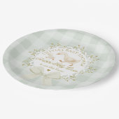 Silly Goose Gender neutral Sage Baby Shower Papieren Bordje (Gekanteld)