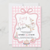 Silly Goose Girl 1st Birthday Invitation (Devant)