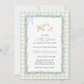 Silly Goose Green Gingham Baby Shower Invitation (Devant)
