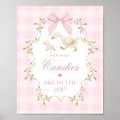 Silly Goose How many candies Pink Gingham Bow Poster (Voorkant)