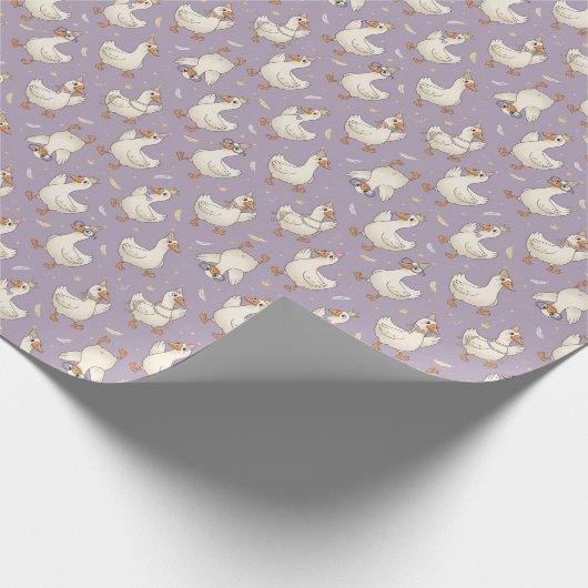 Silly Goose Party – Quirky Birthday Design Cadeaupapier (Hoek)