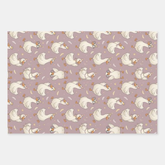 Silly Goose Party – Quirky Birthday Design Inpakpapier Vel (Voorkant)