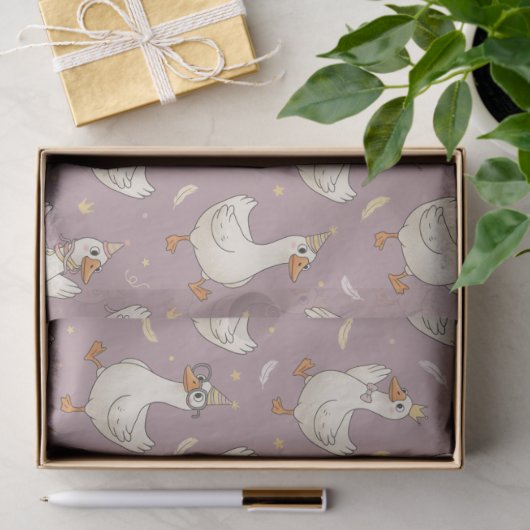 Silly Goose Party – Quirky Birthday Design Tissuepapier (Geschenk)