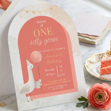 Silly Goose Personalized First Birthday Invitation