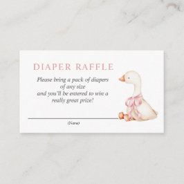 Silly Goose Pink Floral Diaper Raffle Card Informatiekaartje