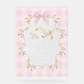 Silly Goose Pink Gingham Baby Shower Welcome (Recto)