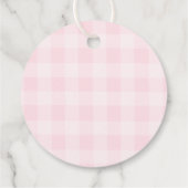 Silly Goose Pink Gingham Bow Baby Shower Thank you Bedankjes Labels (Achterkant)