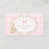 Silly Goose Pink Gingham Diaper raffle ticket Informatiekaartje (Voorkant)