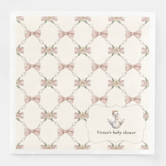 Silly Goose Preppy Bow Baby Shower Servet