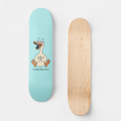 Silly Goose, Quirky, Funny Cartoon Goose Skateboard (Voorkant)