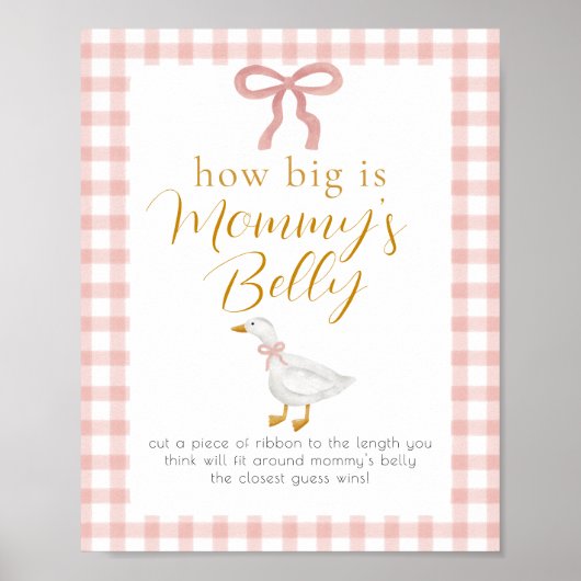 Silly Goose Roze Gingham Buik Maat Spel Bord Poster (Voorkant)