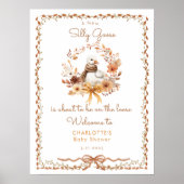 Silly Goose Rustic Fall Baby Shower Welcome Poster (Voorkant)