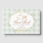 Silly Goose Sage Gingham Whimsical Baby Shower (Recto)