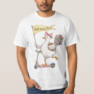 Silly Goose Scooter Aangepast voor terug naar scho T-shirt
