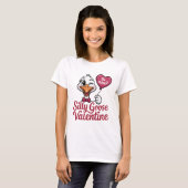 Silly Goose Valentine Shirt - Cute Winking Goose H (Voorkant volledig)
