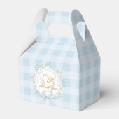 Silly Goose Whimsical Blue Gingham Baby Shower Bedankdoosjes (Voorkant Zijde)