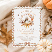 Silly Goose Whimsical Fall Baby shower Kaart