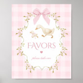 Silly Goose Whimsical Favors Pink Gingham Poster (Voorkant)
