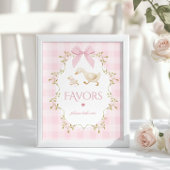 Silly Goose Whimsical Favors Pink Gingham Poster