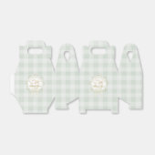 Silly Goose Whimsical Sage Gingham Baby Shower Bedankdoosjes (Uitgevouwen)
