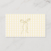 Silly Goose Yellow Gingham Diaper raffle ticket Informatiekaartje (Achterkant)