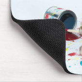 Silly Husky Puppy got into Paint Buckets Muismat (Hoek)