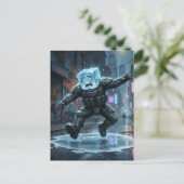Silly icecube falling on ice  briefkaart (Staand voorkant)