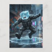 Silly icecube falling on ice  briefkaart (Voorkant)