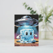 Silly icecube UFO abduction Briefkaart (Staand voorkant)